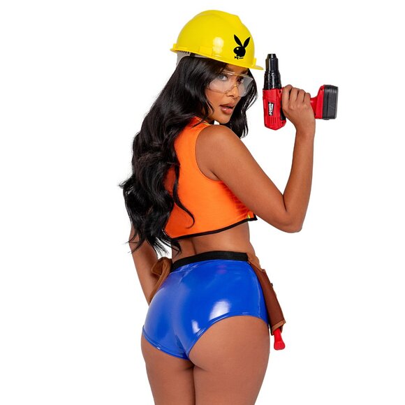 Playboy Construction Worker Costume Set Small - Picture 12 of 13